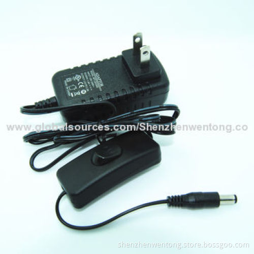 12W 12V Output Switching Power Adapter with US Plug, 0.25mA Leakage Current